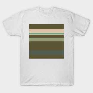 A tremendous transfusion of Camo Green, Dark Vanilla, Artichoke, Oxley and Ebony stripes. T-Shirt